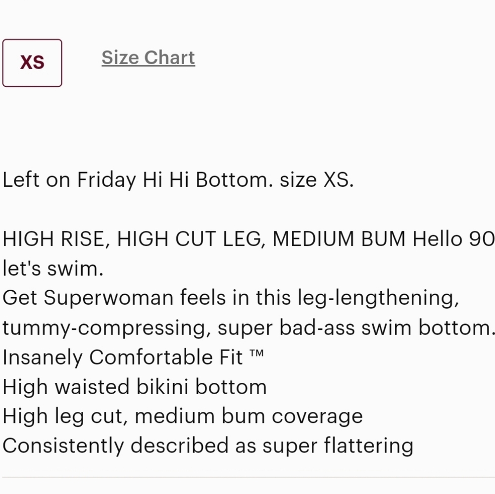 LEFT ON FRIDAY HI HI HIGH WAIST BIKINI BOTTOMS /SIZE: XSMALL - Picture 6 of 12